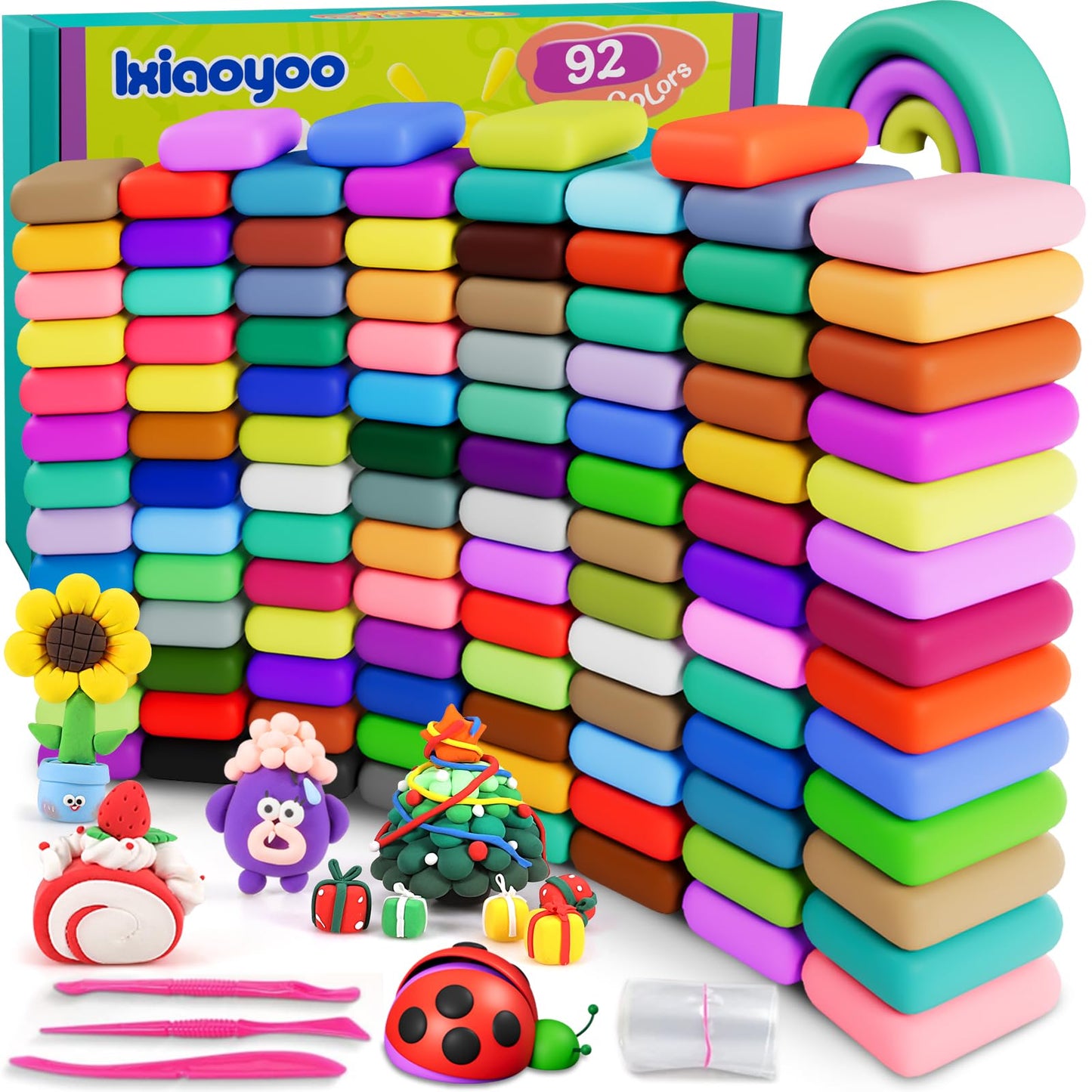 Ixiaoyoo Air Dry Clay, 30 Colors Modeling Clay for Kids, DIY Model Toys with Sculpting Tools, Soft & Non-Sticky, Home Party Favors, Birthday & Christmas Gifts for Age 3-12 Years Old Boys Girls Kids