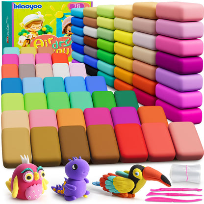 Ixiaoyoo Air Dry Clay, 30 Colors Modeling Clay for Kids, DIY Model Toys with Sculpting Tools, Soft & Non-Sticky, Home Party Favors, Birthday & Christmas Gifts for Age 3-12 Years Old Boys Girls Kids