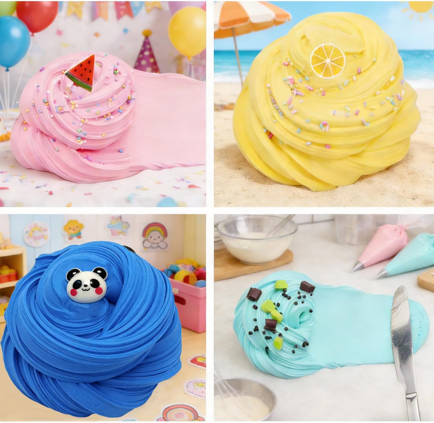 5 Pack Butter Slime Kit,Birthday Gifts for Kids,Party Favors for Girls and Boys,Non-Sticky,Super Soft Stress Relief Toy