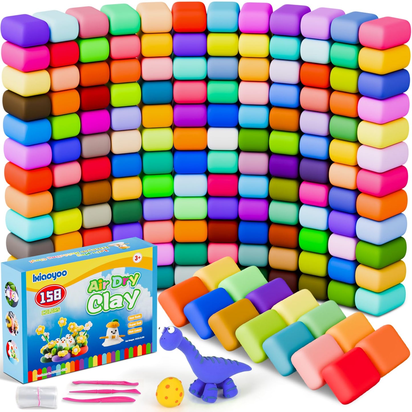 Ixiaoyoo Air Dry Clay, 30 Colors Modeling Clay for Kids, DIY Model Toys with Sculpting Tools, Soft & Non-Sticky, Home Party Favors, Birthday & Christmas Gifts for Age 3-12 Years Old Boys Girls Kids