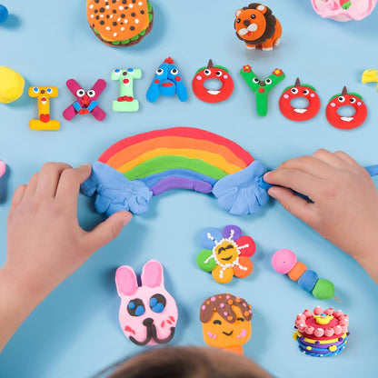 Ixiaoyoo Air Dry Clay, 30 Colors Modeling Clay for Kids, DIY Model Toys with Sculpting Tools, Soft & Non-Sticky, Home Party Favors, Birthday & Christmas Gifts for Age 3-12 Years Old Boys Girls Kids
