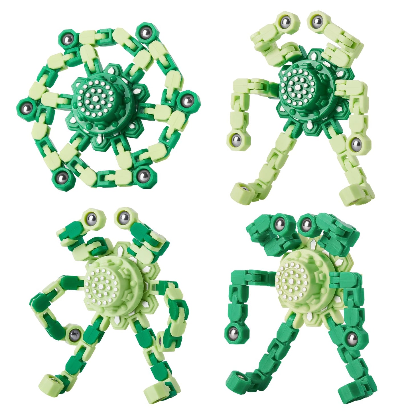Gokeey Transformable Fidget Spinners Toys 4 Pcs for Kids and Adults Stress Relief Sensory Toys for Boys and Girls Age 8-13 Fingertip Gyros Easter Party Favors Birthday Gifts for Teens Travel Toys
