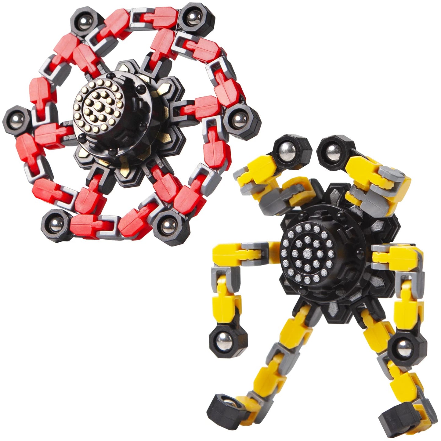 Gokeey Transformable Fidget Spinners Toys 4 Pcs for Kids and Adults Stress Relief Sensory Toys for Boys and Girls Age 8-13 Fingertip Gyros Easter Party Favors Birthday Gifts for Teens Travel Toys