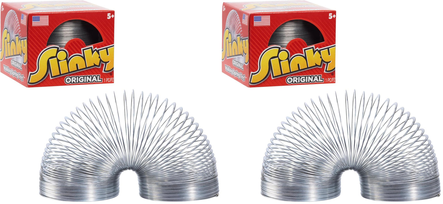 The Original Slinky Walking Spring Toy, 2.75-inch Diameter Metal Slinky, Fidget Toys